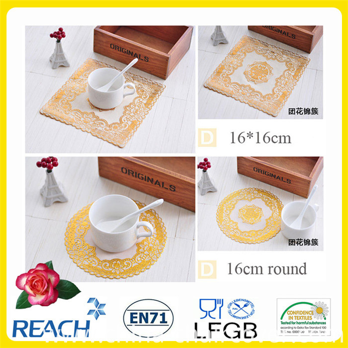 PVC Gold/Silver Lace Coaster